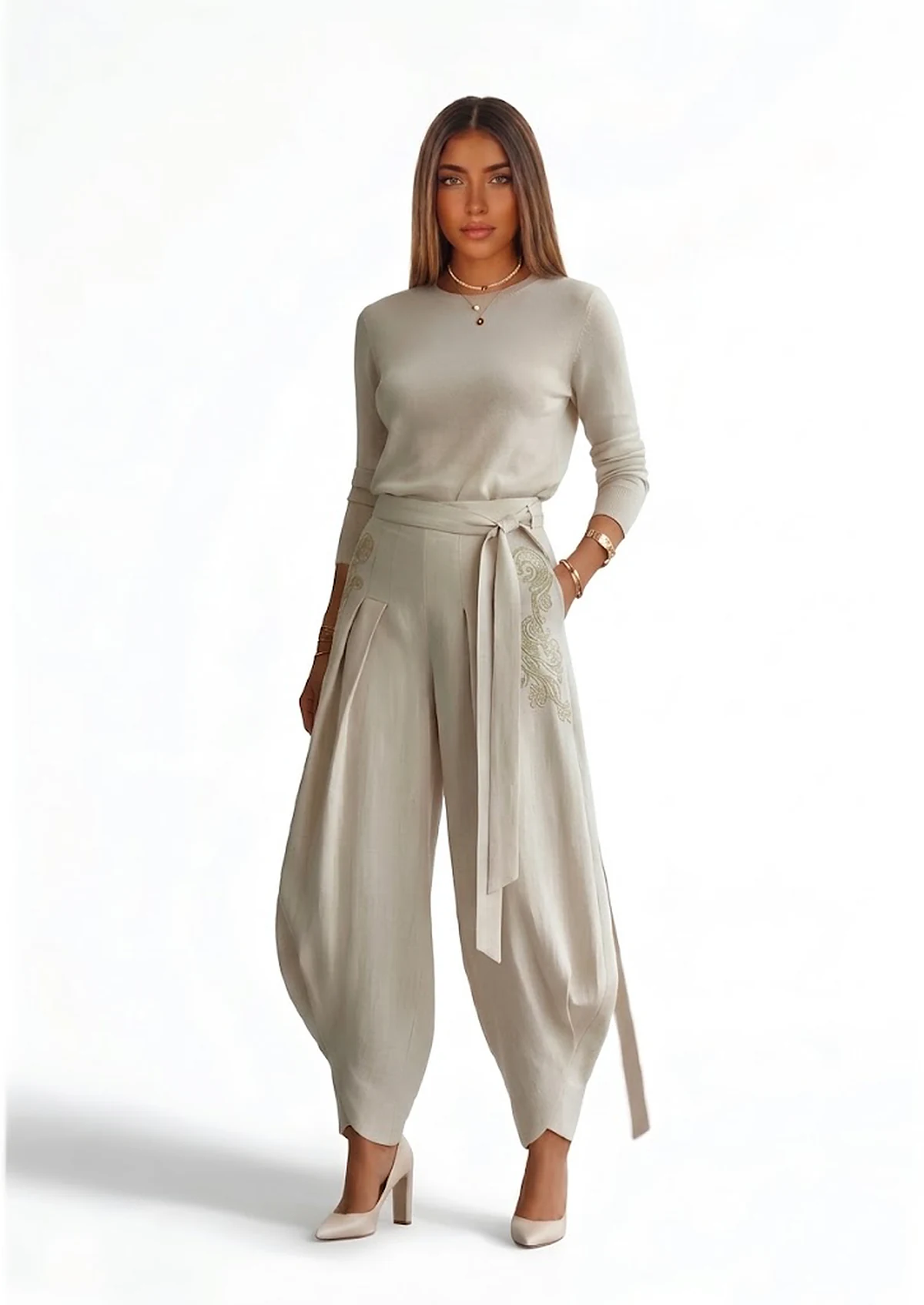 Balloon Pants — Sunburst Radial Pleating