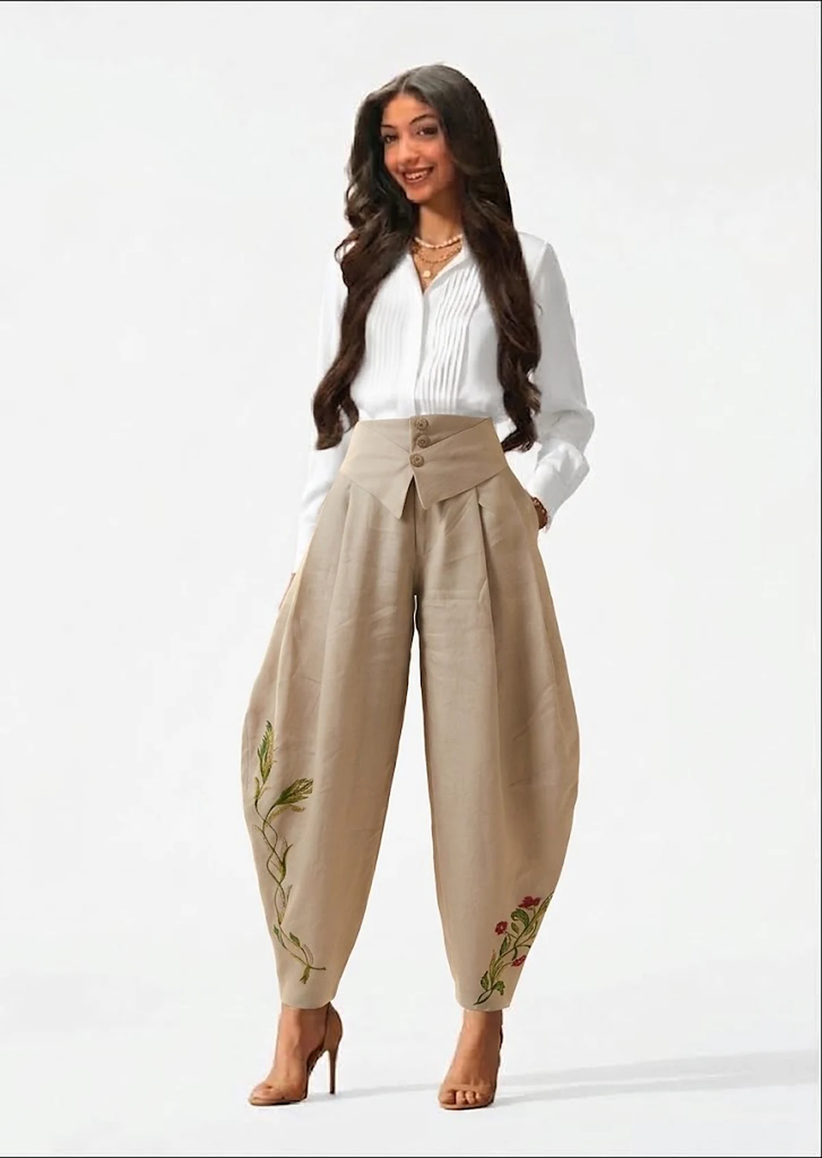 Balloon Pants — Diagonal Pleating