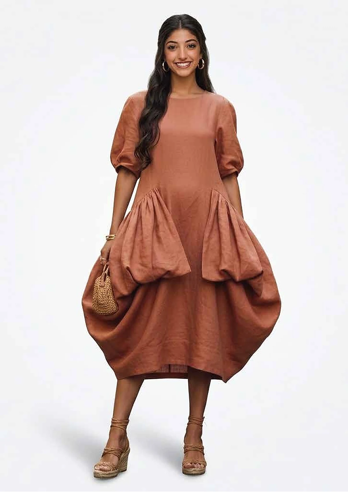 Contrasting Pocket Dress