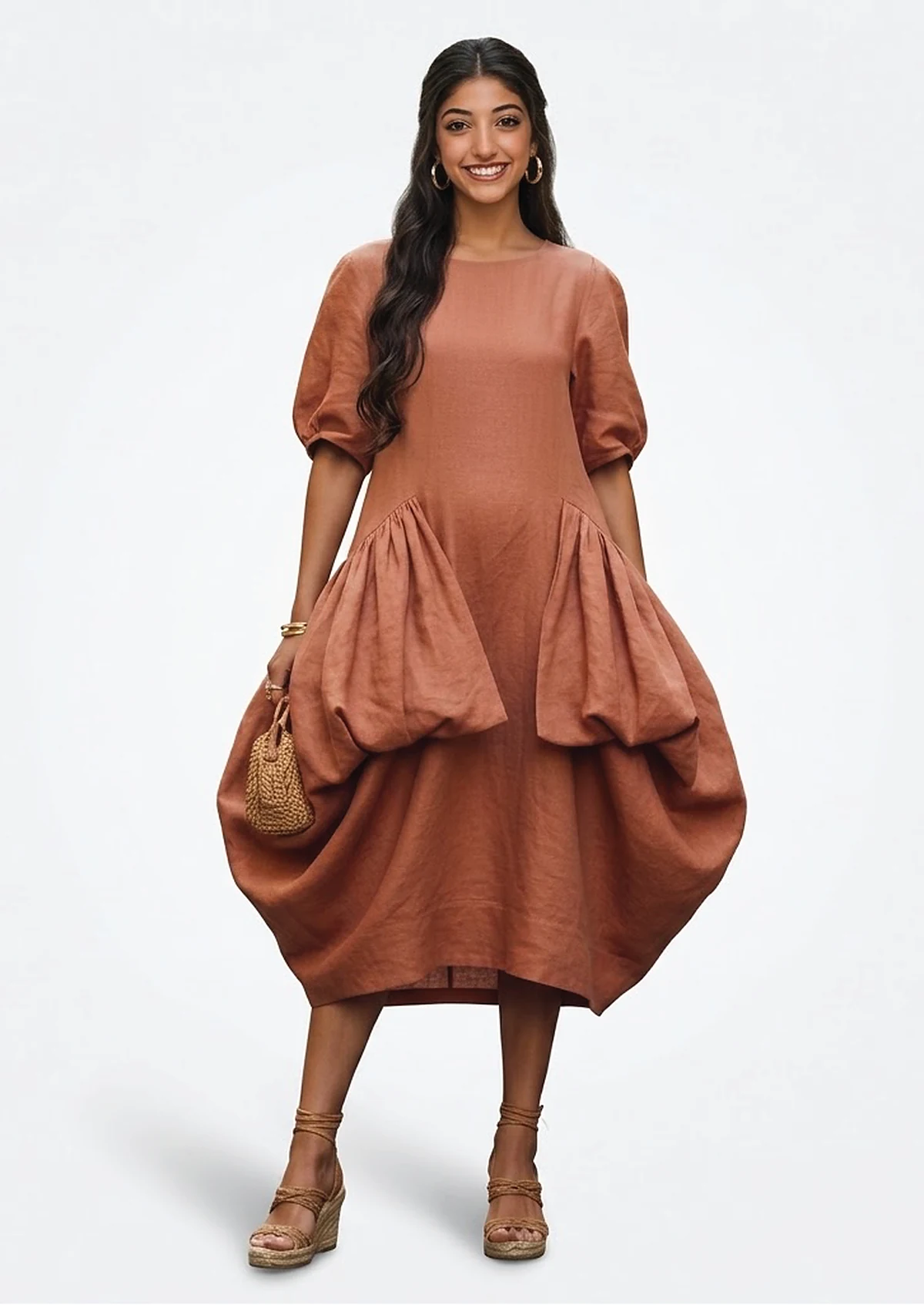 Contrasting Pocket Dress
