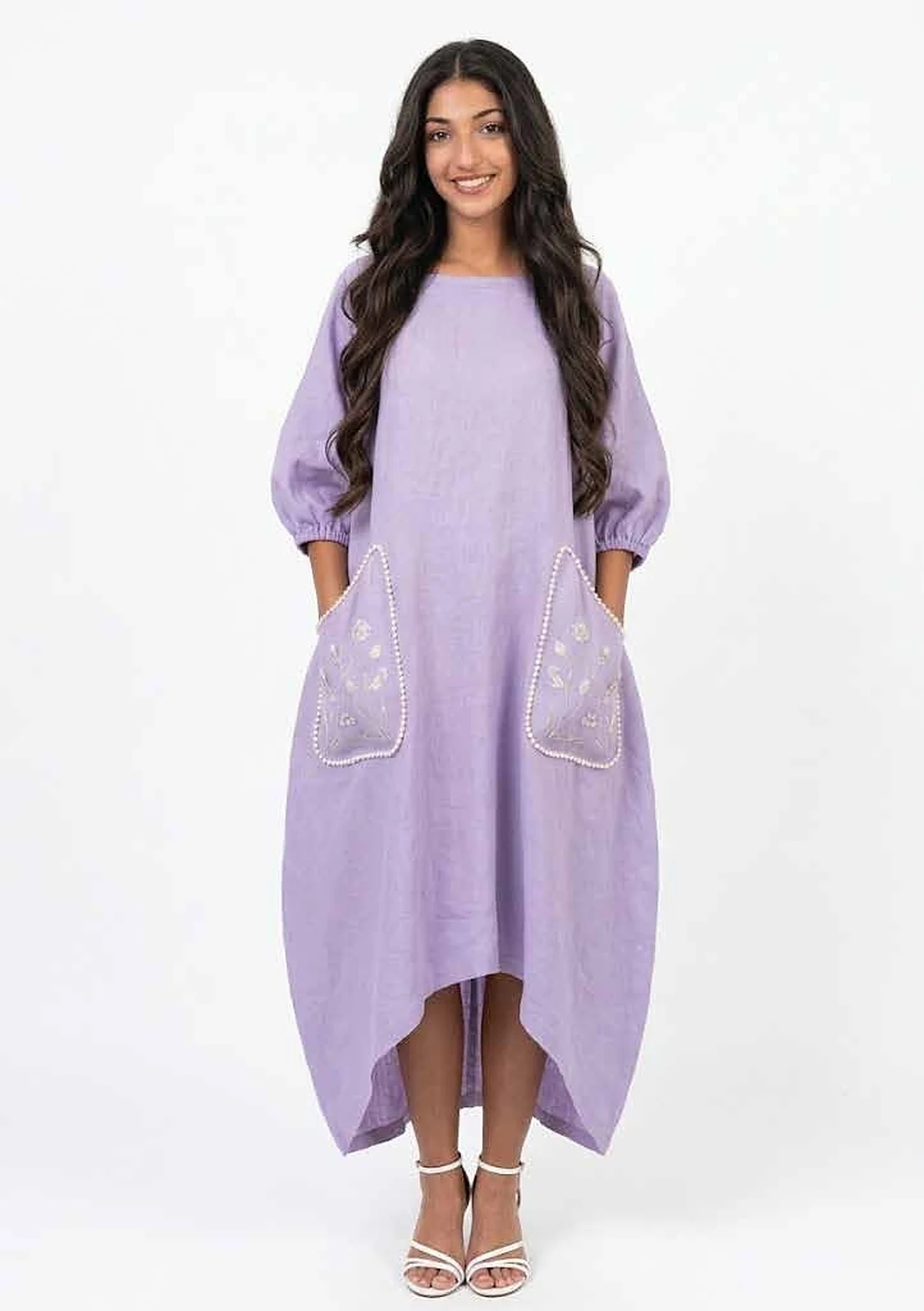 Chest Pocket Asymmetric Dress