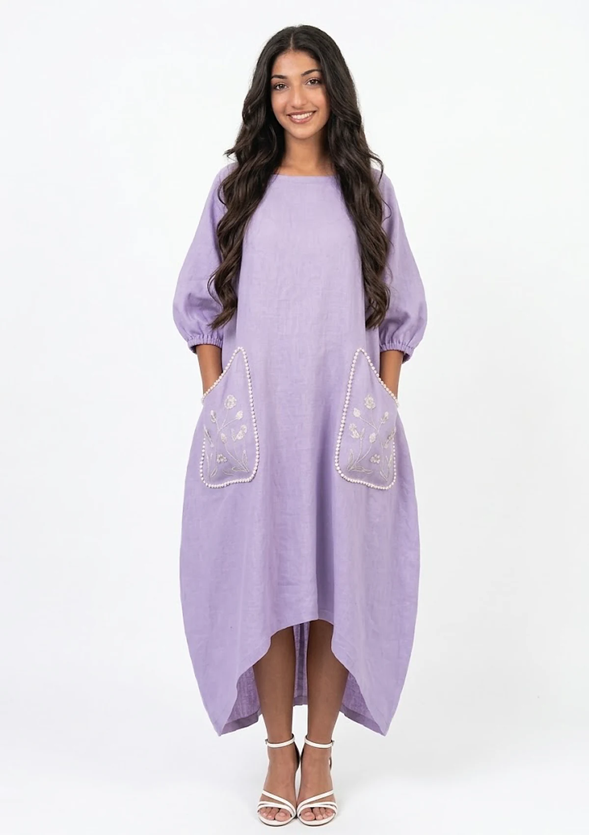 Chest Pocket Asymmetric Dress